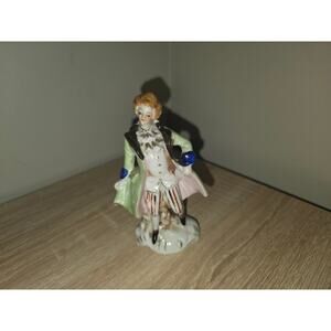 Vintage Occupied Japan Porcelain Hand Painted Man Lady Victorian Figurine 4.5"